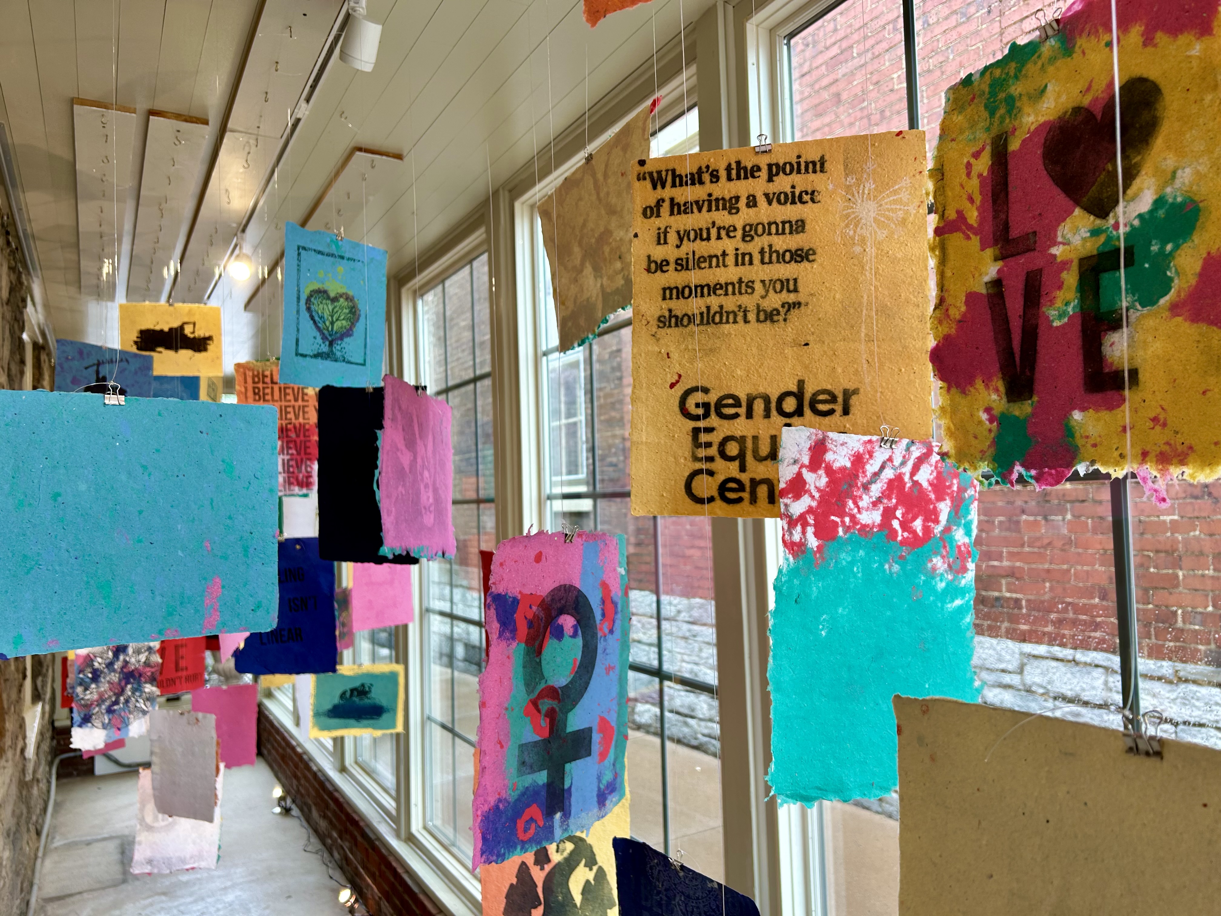 An installation of art focused on the Gender Equity Center mission