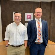 Portrait of law clerks Mickey Ferrence and Ryan Stanley
