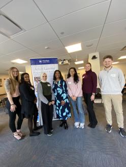 A group of students standing. 