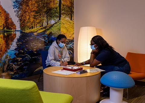 Students in relaxation room