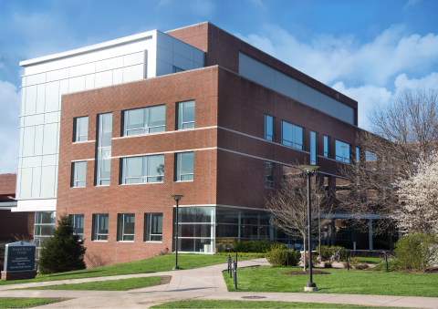 An exterior photo of the Student Health Center at Penn State