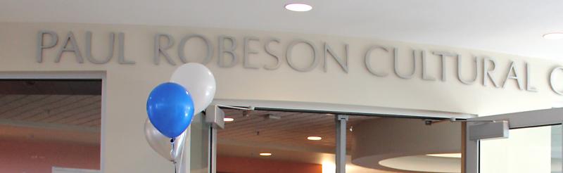 Paul Robeson Cultural Center entrance signage