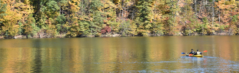 Kayakers enjoying Lake Perez at Stone Valley