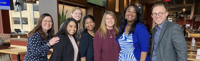 Group of student award winners and staff