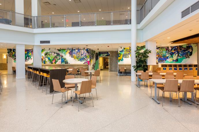 Installation view of ‘Small Planet’ by Katherine Mann on the ground floor of the HUB-Robeson Center. Photo: Amir Aghareb 