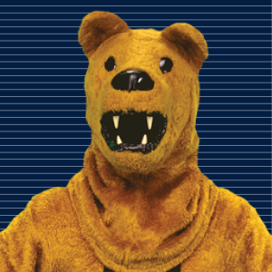 Nittany Lion head on navy blue background