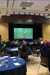 People watching a football game