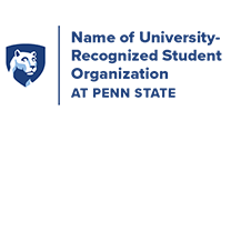 Penn State shield with name of student organization
